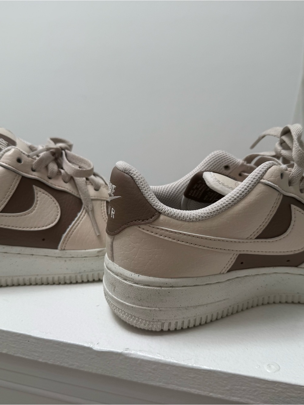 Nike Air Force 1 Low in Cream & Brown Accents